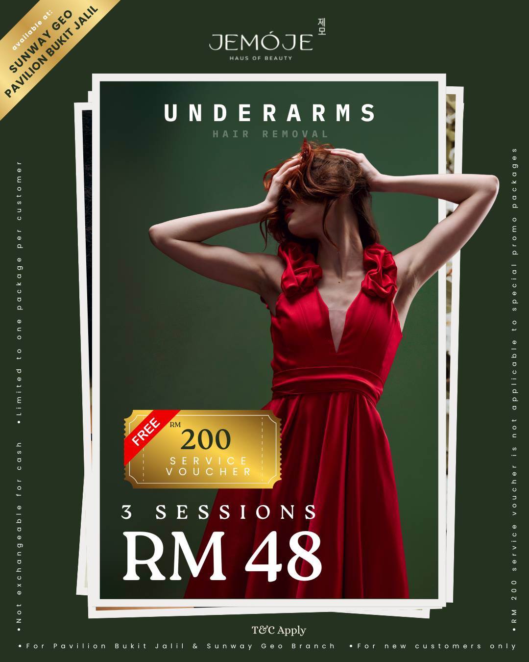 JEMOJE  - 3 Sessions RM48 ~ (HAIR REMOVAL UNDERARMS)